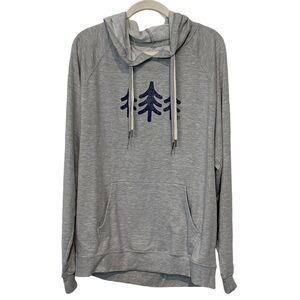 Men's XL Gray Graphic Print Pullover‎ Hoodie Lightweight Kangaroo Pocket